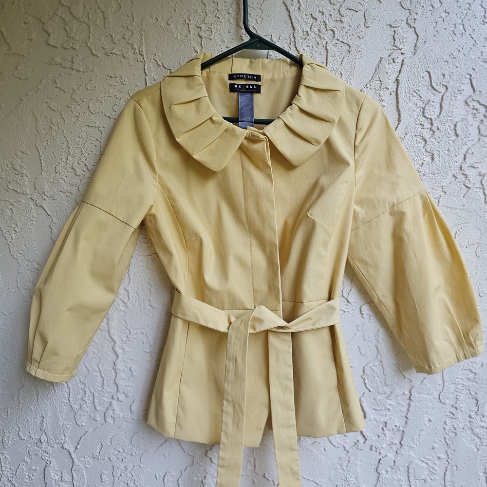 Liz Claiborne Yellow Trench Coat with Belt